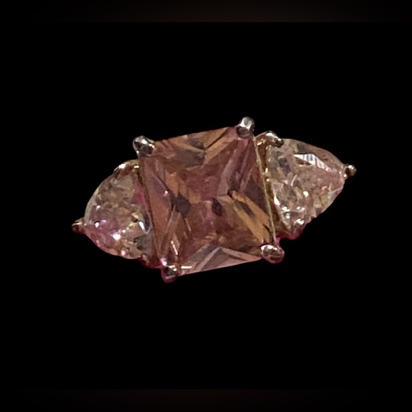 Signed Best Pink Ice Cubic Zirconia Statement Ring #7032 - Picture 1 of 8